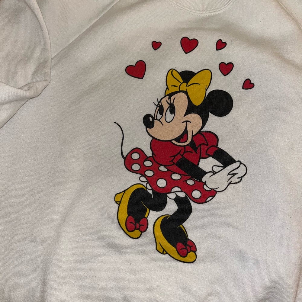 Vintage White Minnie Mouse Crewneck